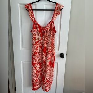 Band of the Free Red and White Floral Dress size L